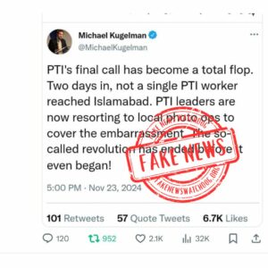 Read more about the article Fake news attributed to Michael Kugelman