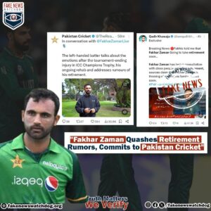 Read more about the article Fakhar Zaman Quashes Retirement Rumors, Commits to Pakistan Cricket